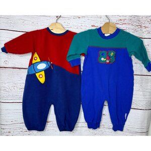 2x Bubble One Piece 6/9 Months Colorblock